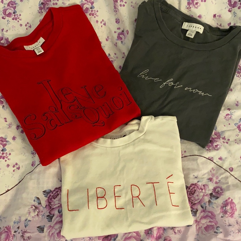 TOPSHOP Cropped T-shirt Set of 3